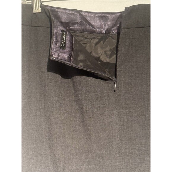Tahari Skirt Women's Size 4 Dark Gray Pencil Midi Pleated Raw Edge Preppy Grunge - Picture 5 of 6